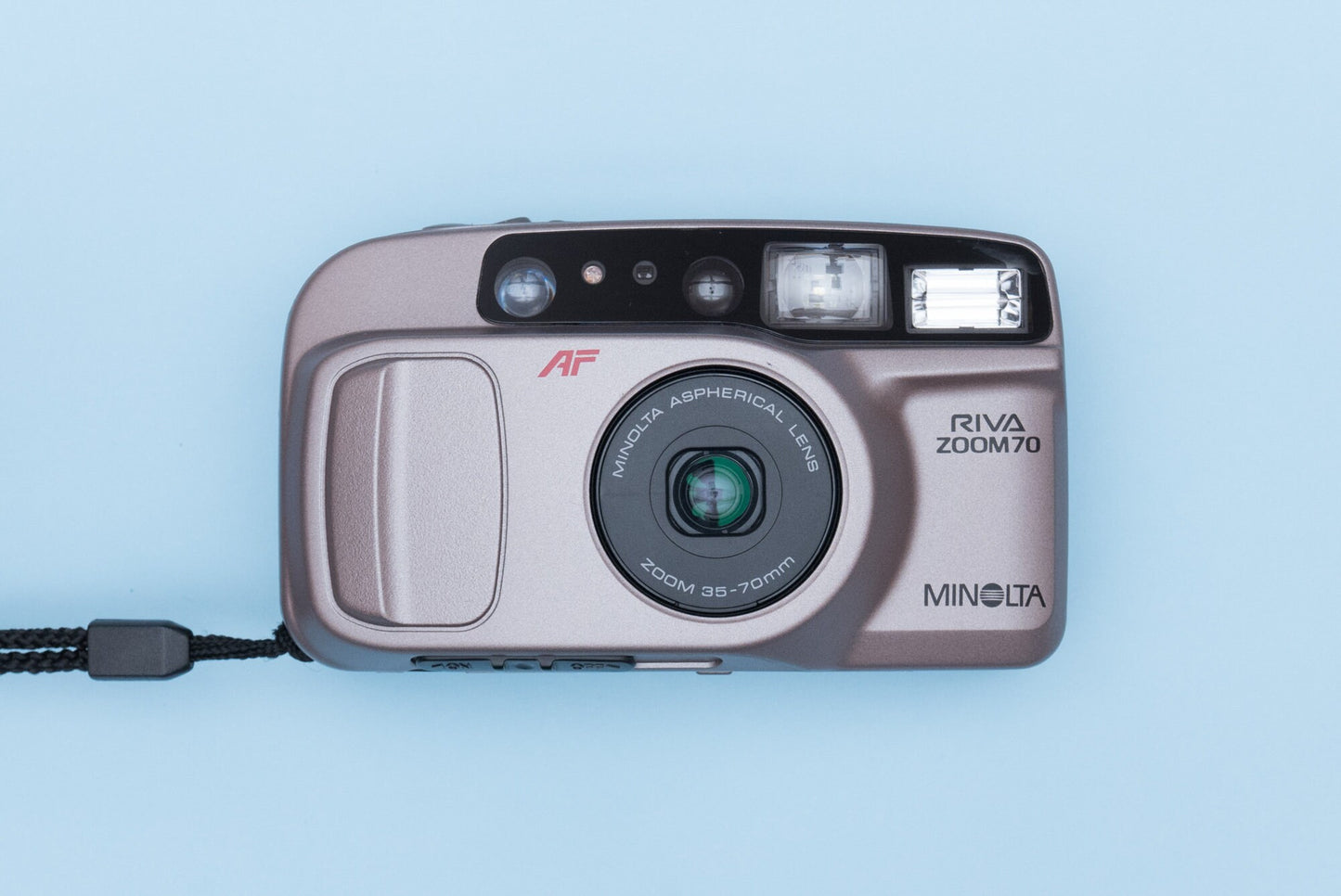 Minolta Riva Zoom 70 Compact 35mm Point and Shoot Film Camera Graphite