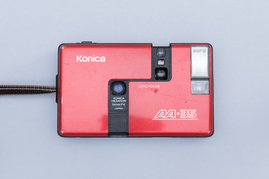 Konica Recorder AA-35 Red Half-Frame 35mm Compact Film Camera