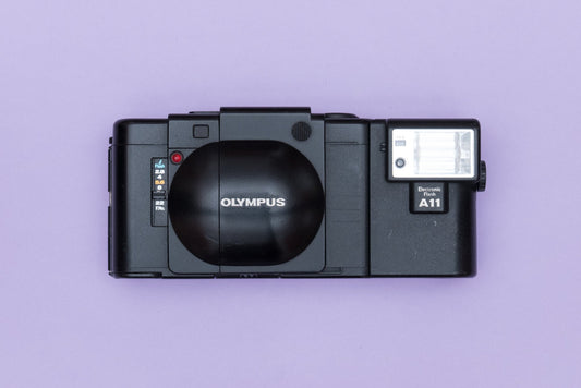 Olympus XA Compact Rangefinder Film Camera with Zuiko 2.8/35mm lens and A11 Flash