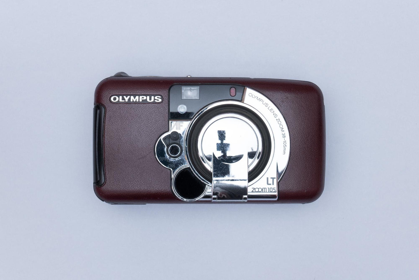 Olympus LT Zoom 105 Compact 35mm Point and Shoot Film Camera Burgundy Leather