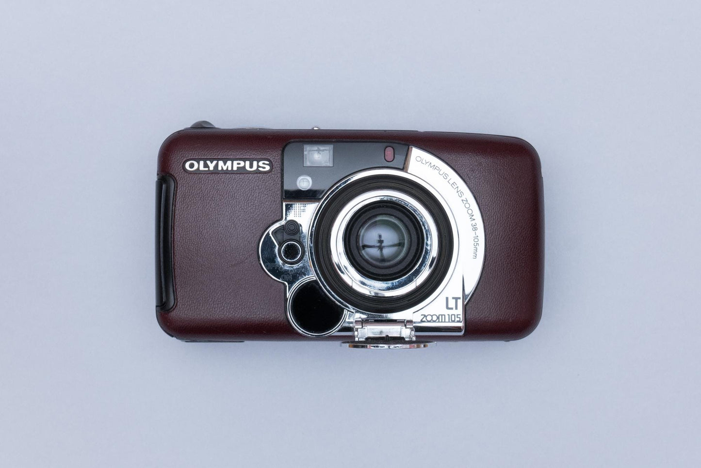 Olympus LT Zoom 105 Compact 35mm Point and Shoot Film Camera Burgundy Leather