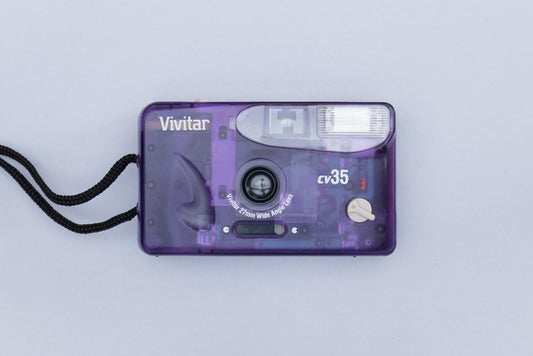 Vivitar CV35 Translucent Purple Point and Shoot 35mm Compact Film Camera