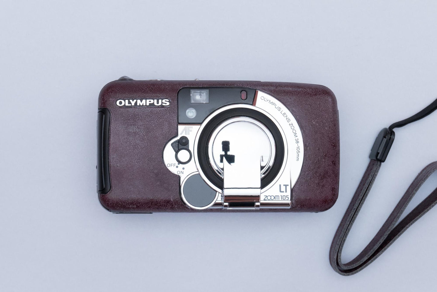 Olympus LT Zoom 105 Compact 35mm Point and Shoot Film Camera Burgundy Leather