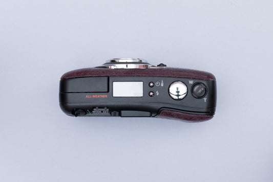 Olympus LT Zoom 105 Compact 35mm Point and Shoot Film Camera Burgundy Leather
