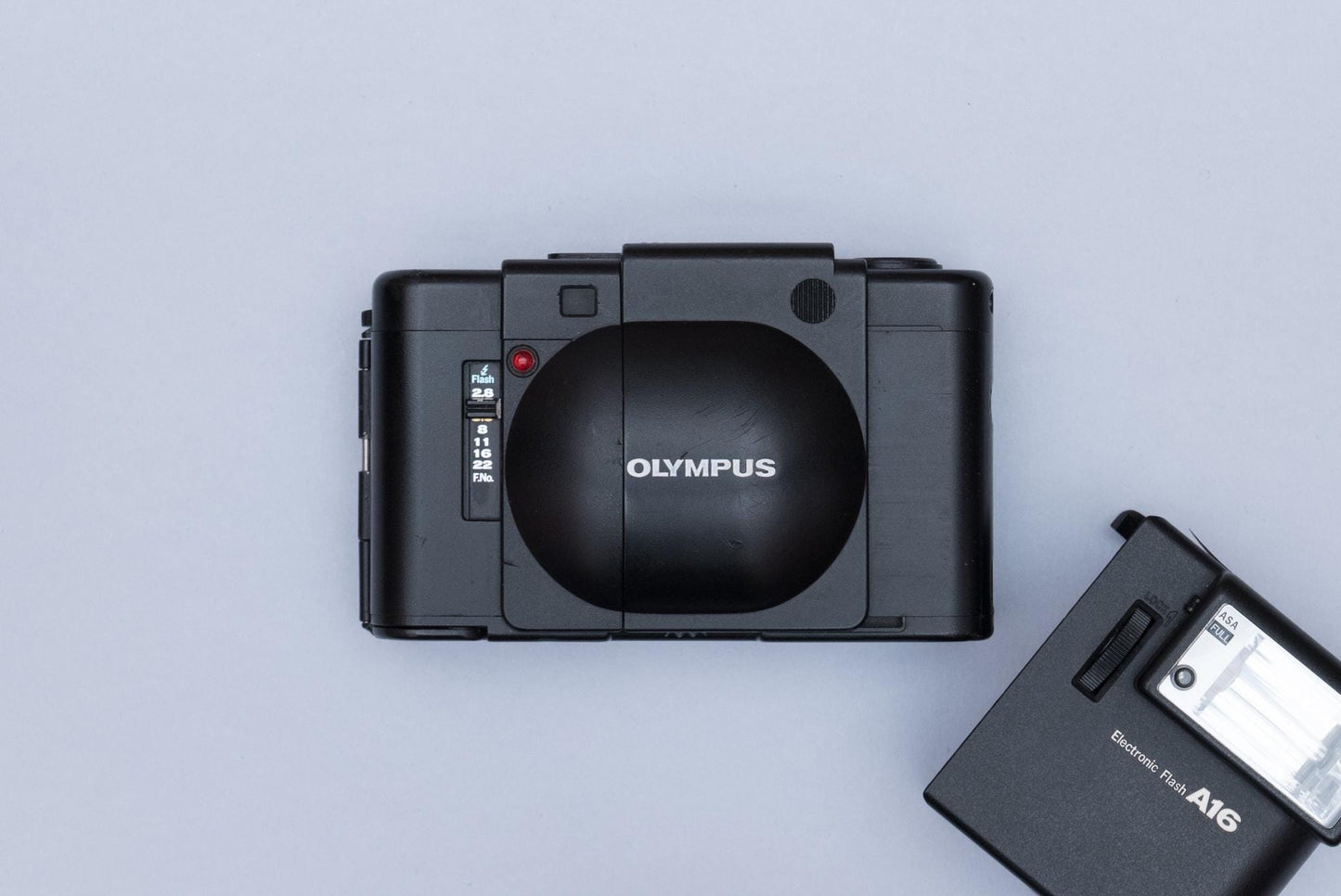 Olympus XA Compact Rangefinder Film Camera with Zuiko 2.8/35mm lens and A16 Flash and Box