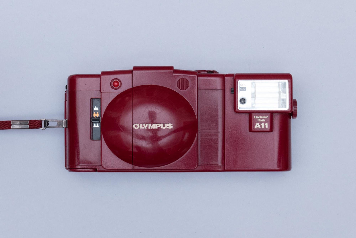 Olympus XA 2 Red Compact Film Camera with Zuiko 3.5/35mm lens and A11 Flash