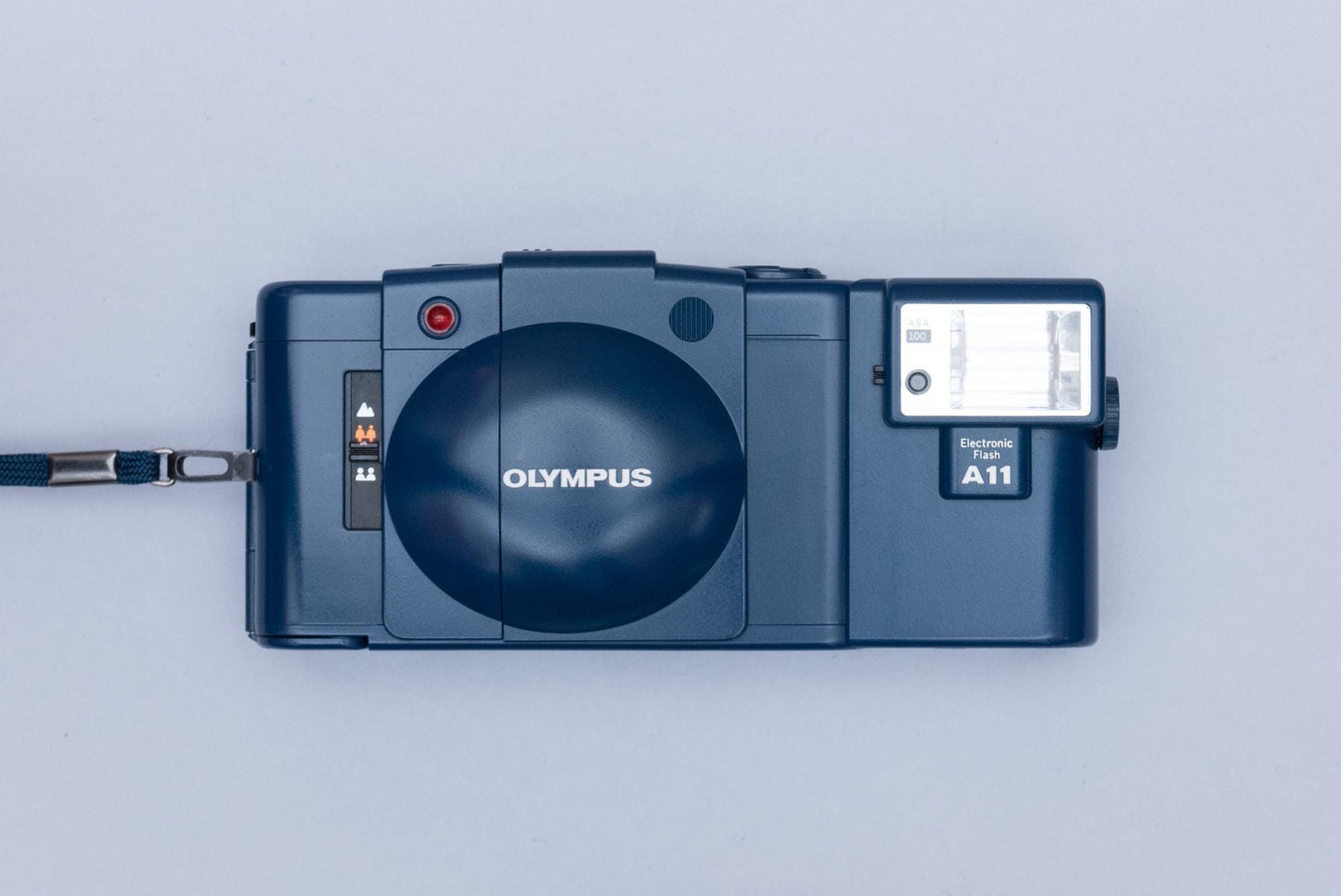 Olympus XA 2 Blue Compact Film Camera with Zuiko 3.5/35mm lens and A11 Flash