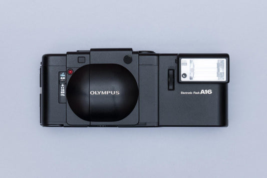 Olympus XA Compact Rangefinder Film Camera with Zuiko 2.8/35mm lens and A16 Flash and Box