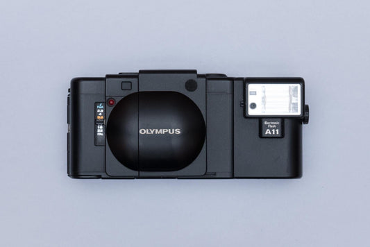 Olympus XA Compact Rangefinder Film Camera with Zuiko 2.8/35mm lens and A11 Flash