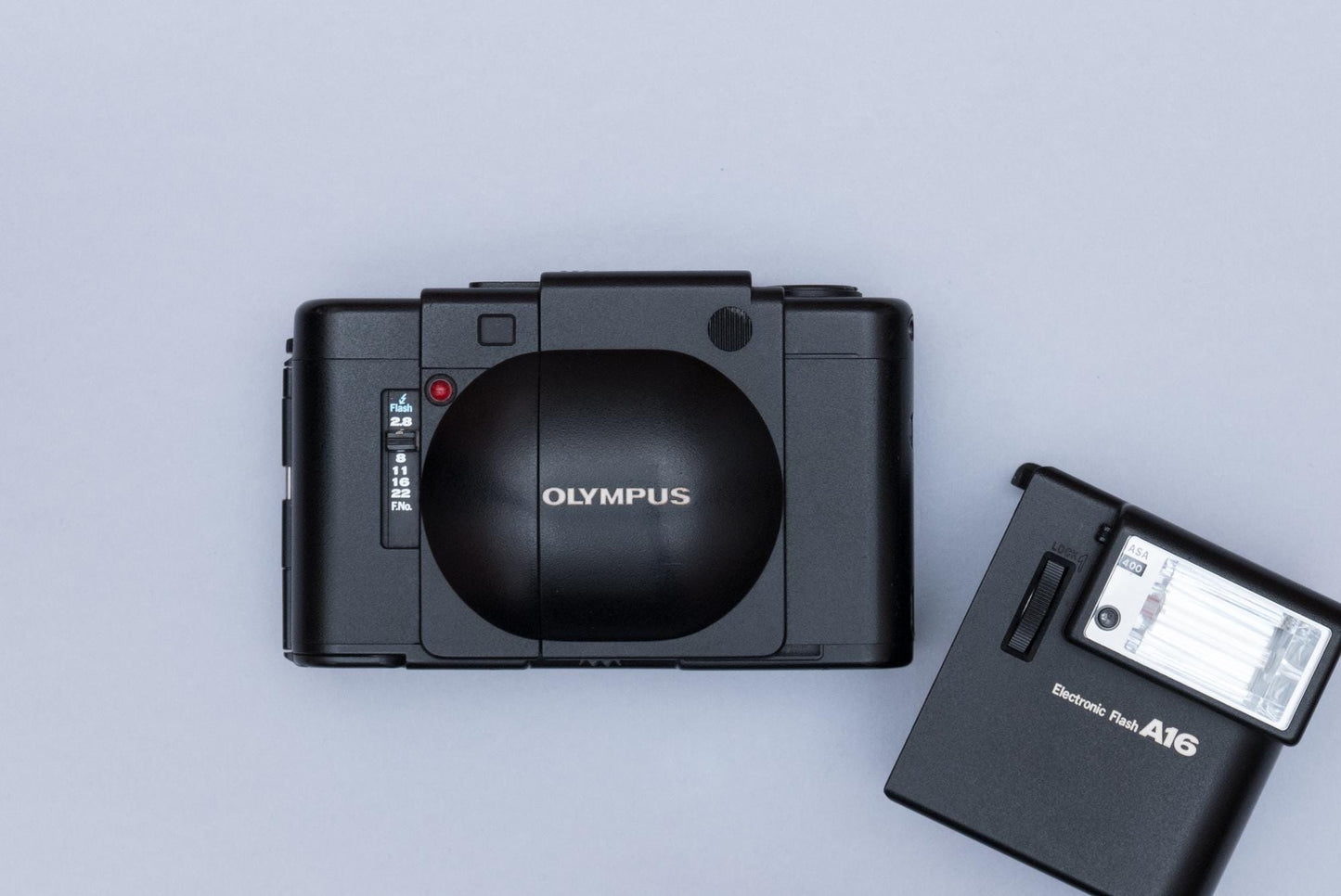 Olympus XA Compact Rangefinder Film Camera with Zuiko 2.8/35mm lens and A16 Flash and Box