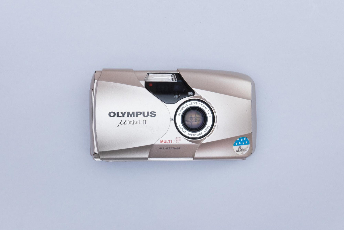 Olympus µ[mju:] Mju II Stylus Epic 35mm Compact Film Camera Champagne Boxed