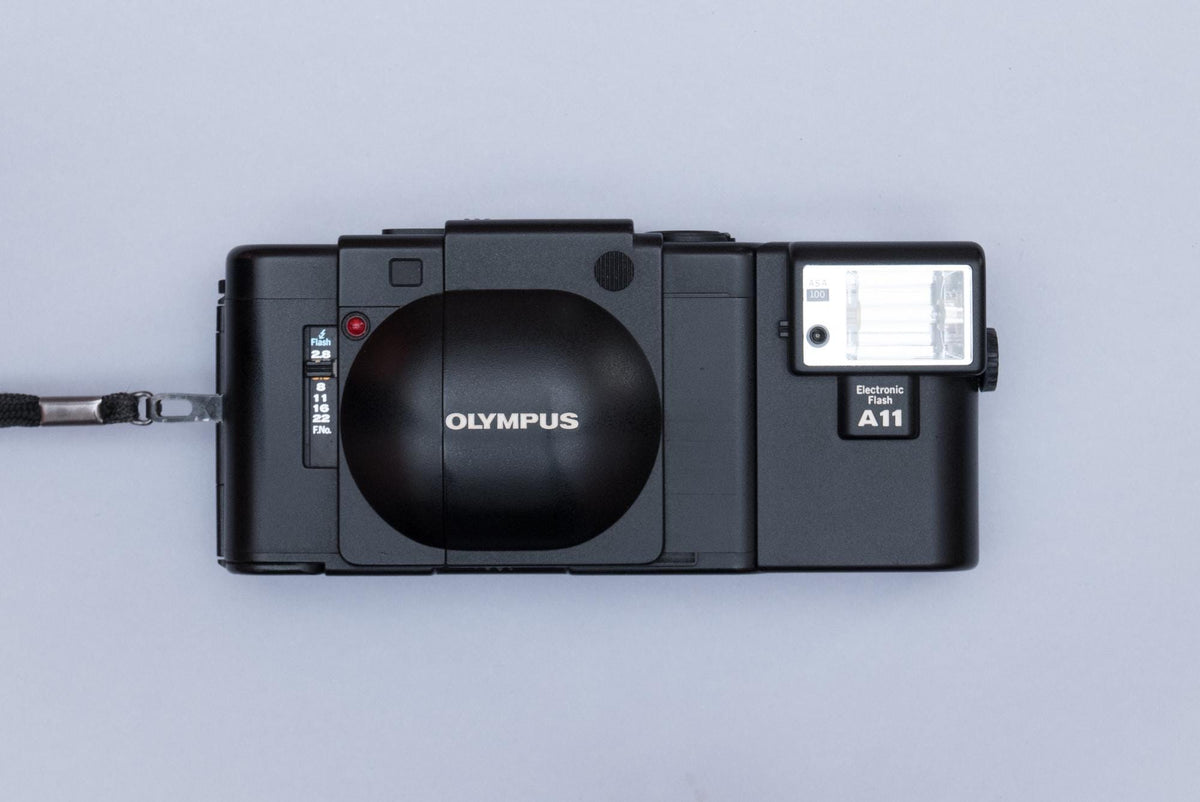 Olympus XA Compact Rangefinder Film Camera with Zuiko 2.8/35mm lens and A11 Flash