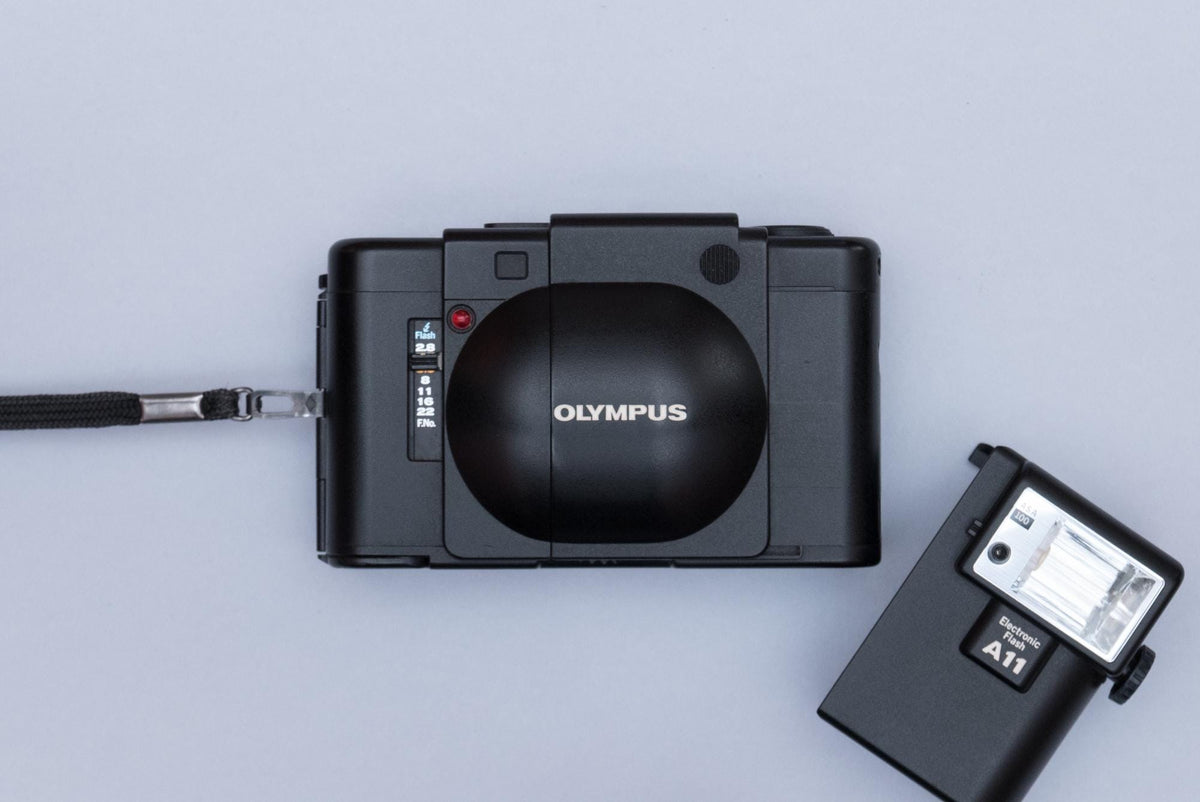 Olympus XA Compact Rangefinder Film Camera with Zuiko 2.8/35mm lens and A11 Flash