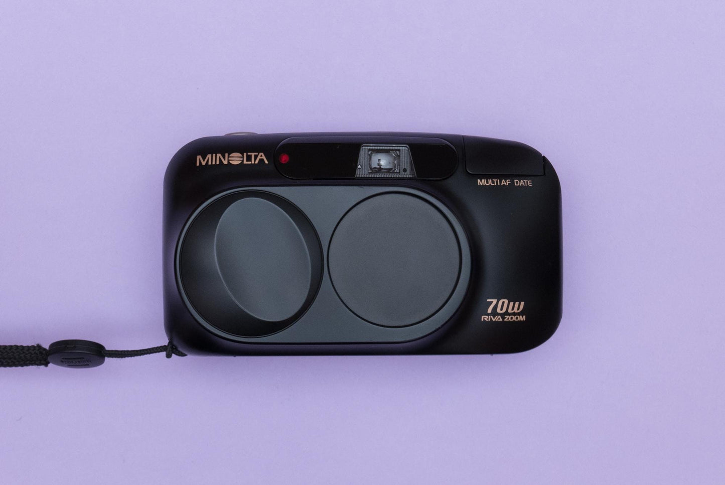 Minolta Riva Zoom 70w Compact 35mm Point and Shoot Film Camera Black