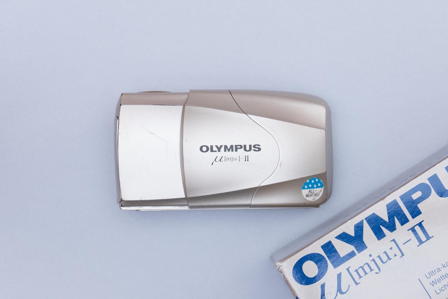 Olympus µ[mju:] Mju II Stylus Epic 35mm Compact Film Camera Champagne Boxed