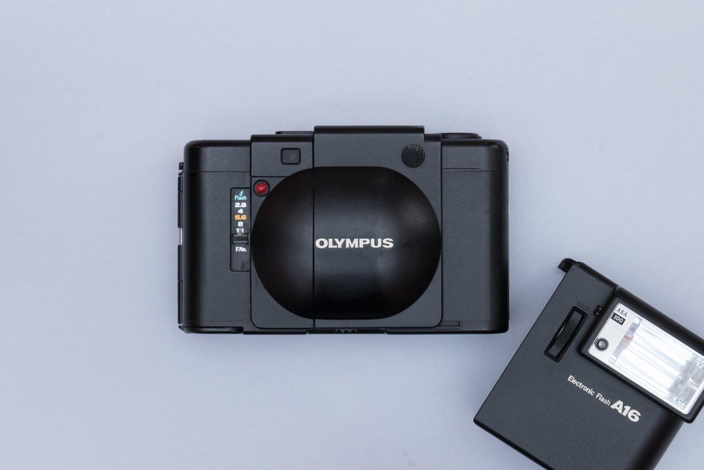 Olympus XA Compact Rangefinder Film Camera with Zuiko 2.8/35mm lens and A16 Flash