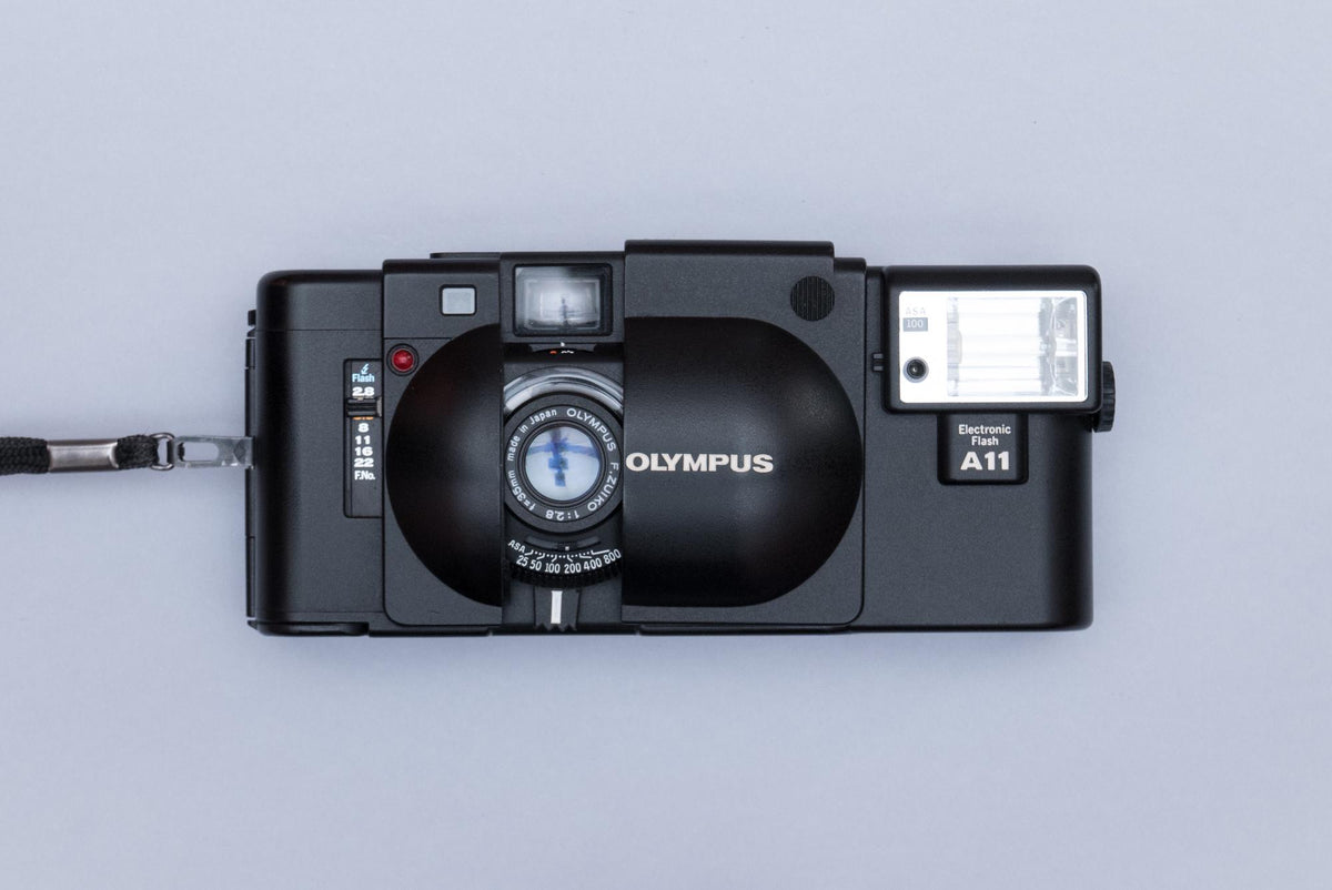 Olympus XA Compact Rangefinder Film Camera with Zuiko 2.8/35mm lens and A11 Flash