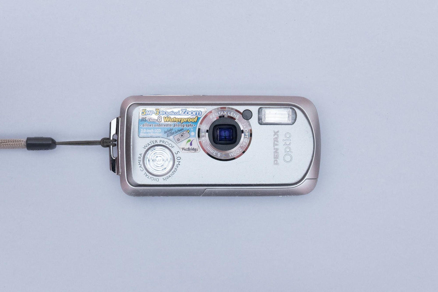Pentax Optio WP Compact Y2K CCD Digital Camera 2000s Digicam