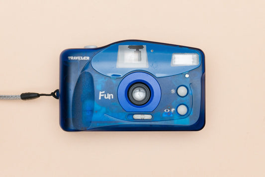 Traveler FUN Translucent Blue Point and Shoot 35mm Compact Film Camera