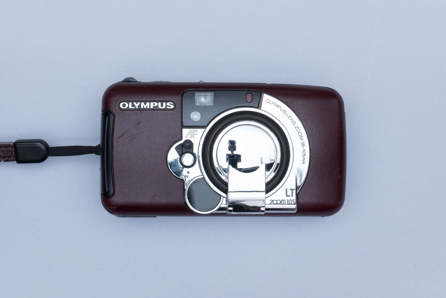Olympus LT Zoom 105 Compact 35mm Point and Shoot Film Camera Burgundy Leather