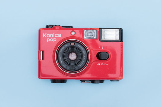Konica POP Red Compact 35mm Point and Shoot Film Camera